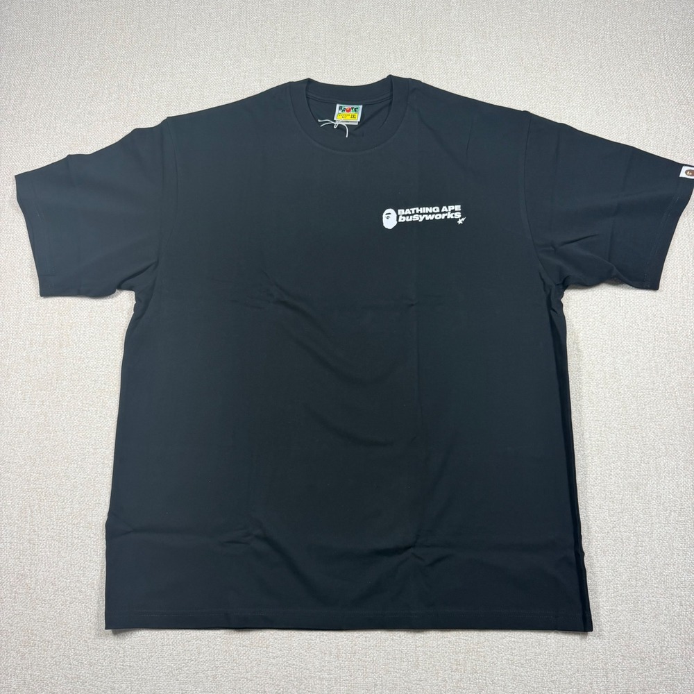 A Bathing Ape BAPE Busyworks Logo T-Shirt Black Mens 2XL Brand New
